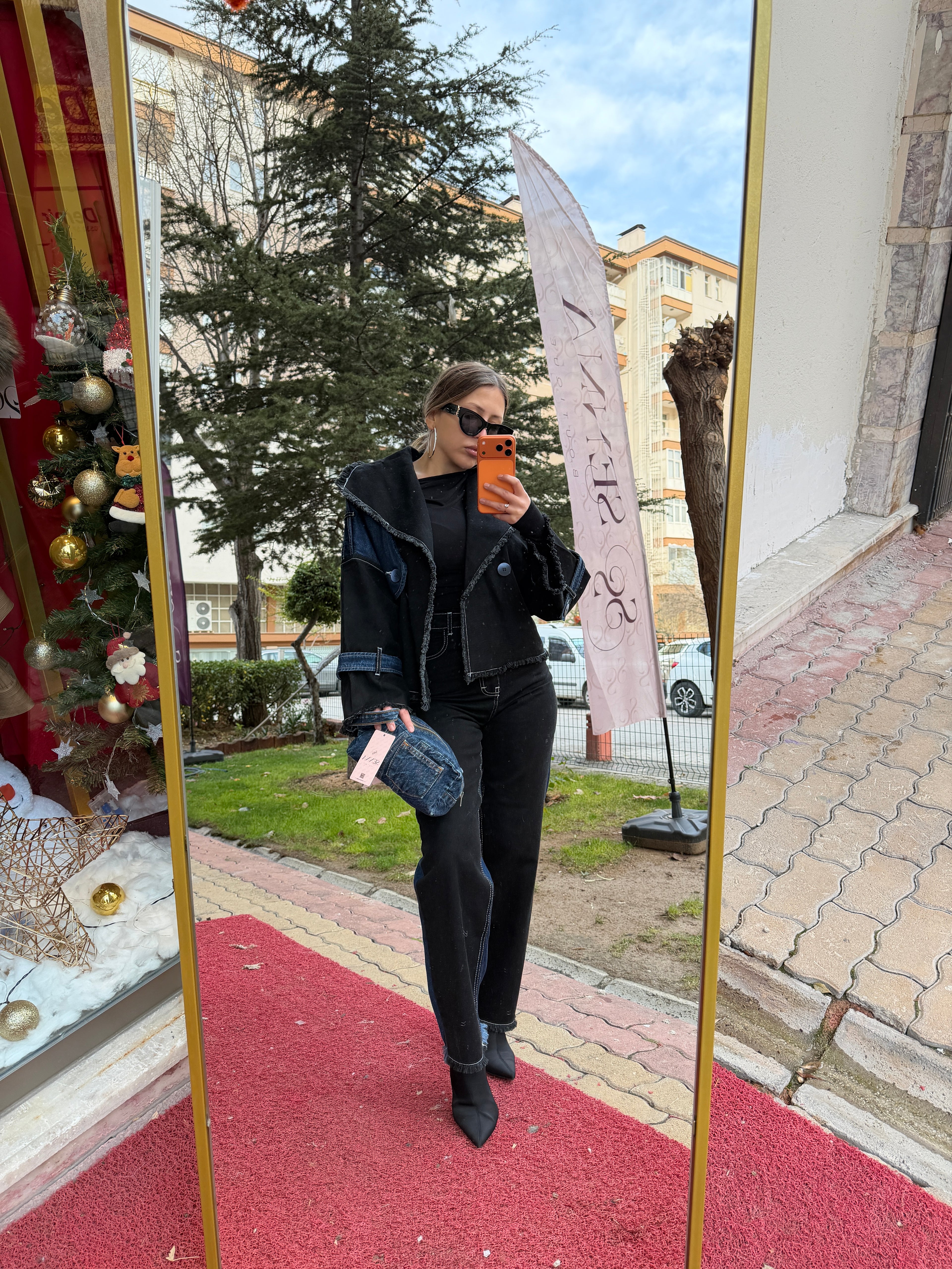 Premium Çift Renkli Denim Takım