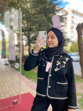 İthal İnci & Çiçek Detaylı Angora