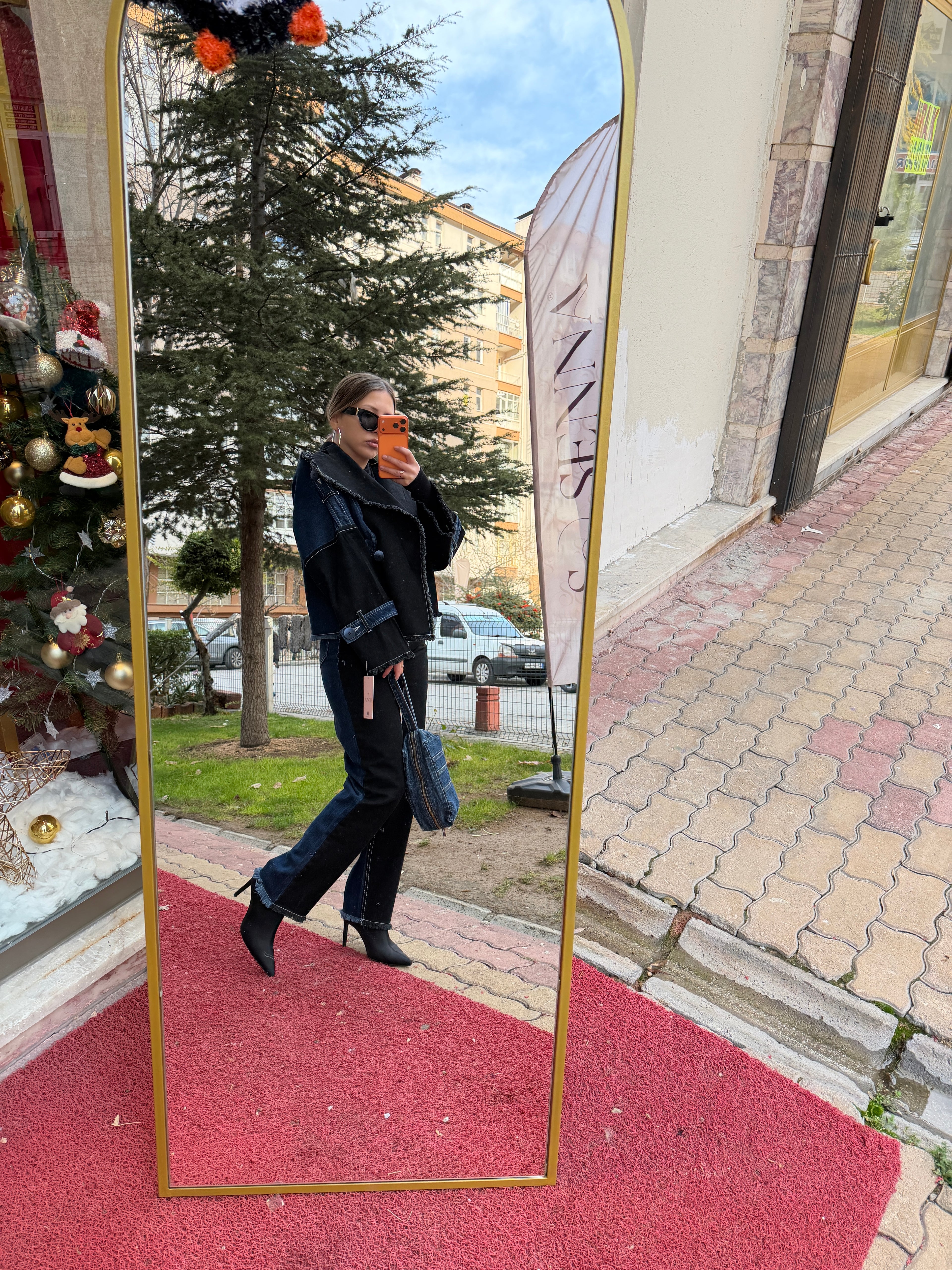 Premium Çift Renkli Denim Takım